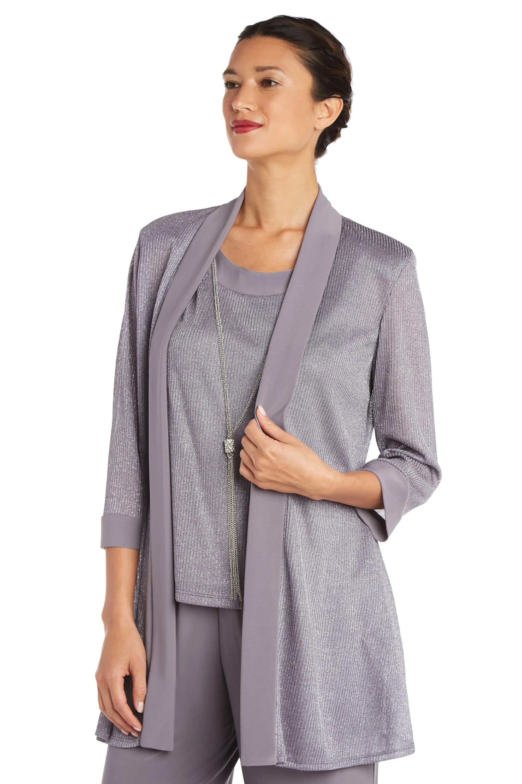 Faux Two-Piece Pant Set with Metallic Details - Petite sold by R&M Richards product image thumbnail 3