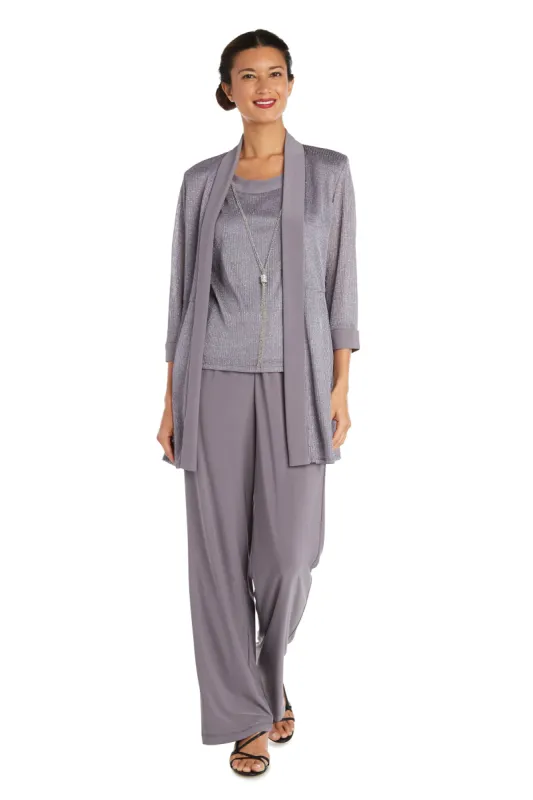 Faux Two-Piece Pant Set with Metallic Details - Petite sold by R&M Richards