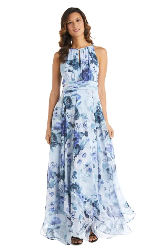 Long Daytime Printed Halter Dress With Keyhole Front sold by R&M Richards