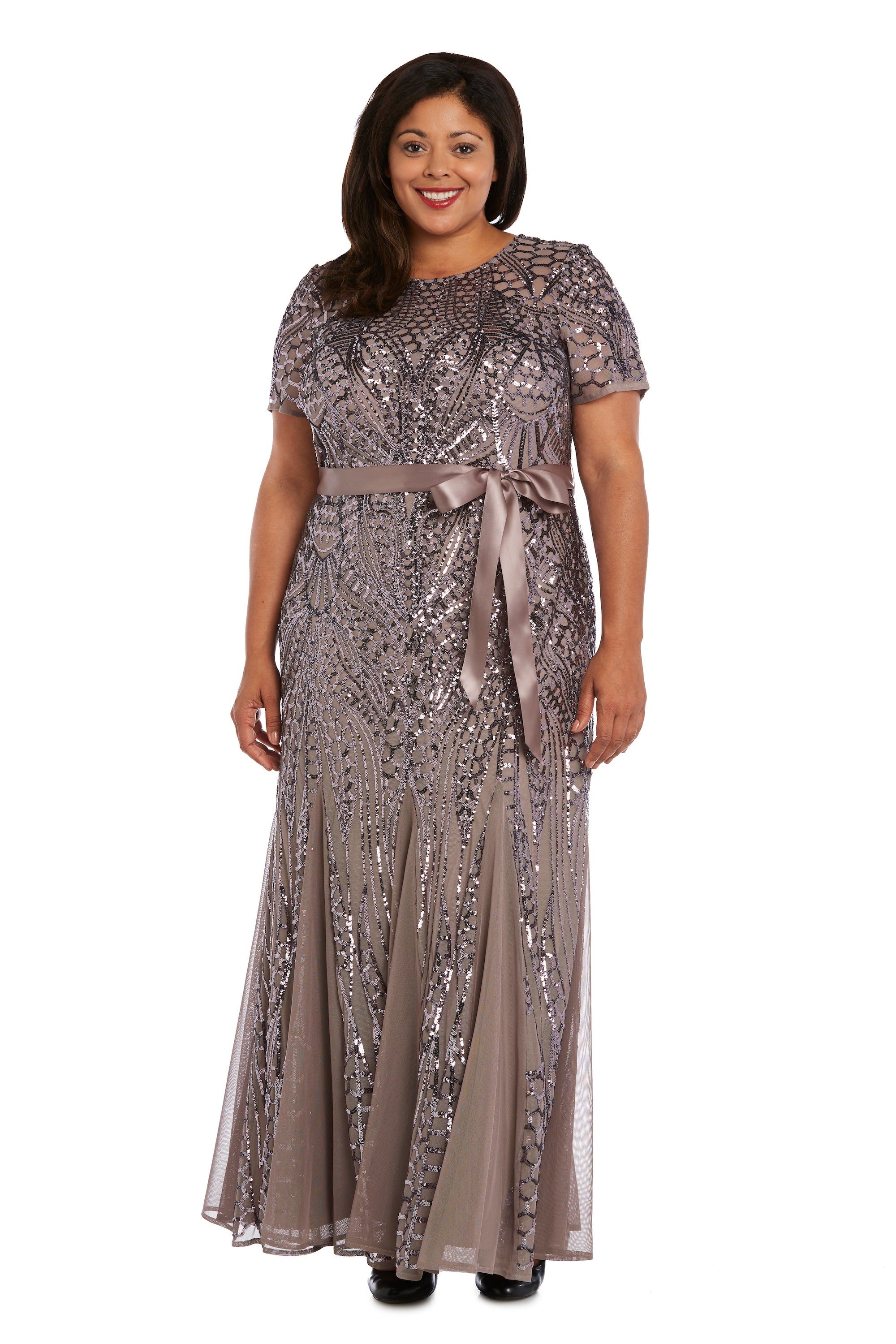 Maxi Dress with Embellishment and Satin Waist Tie - Plus sold by R&M Richards product image thumbnail 4