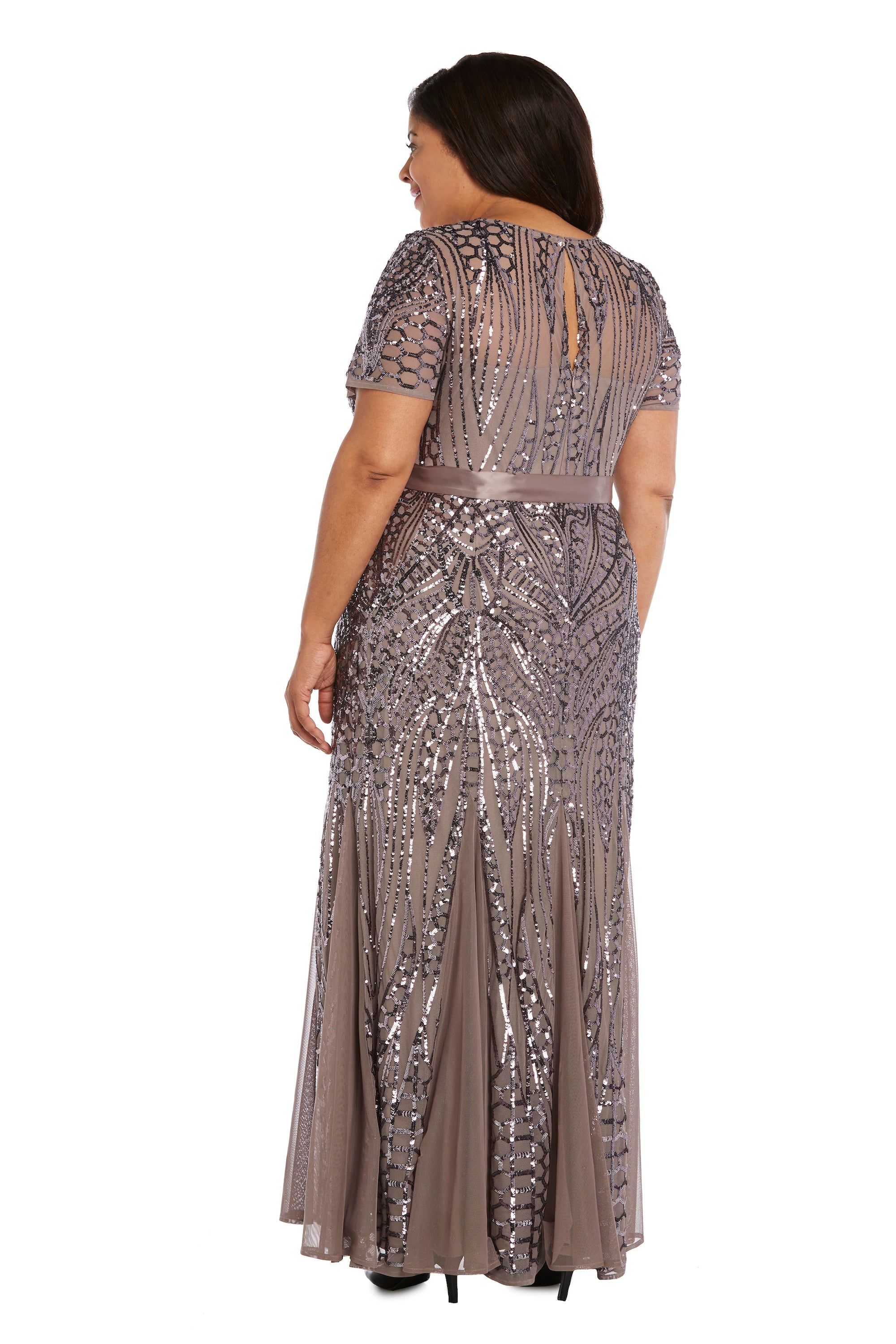 Maxi Dress with Embellishment and Satin Waist Tie - Plus sold by R&M Richards product image thumbnail 5