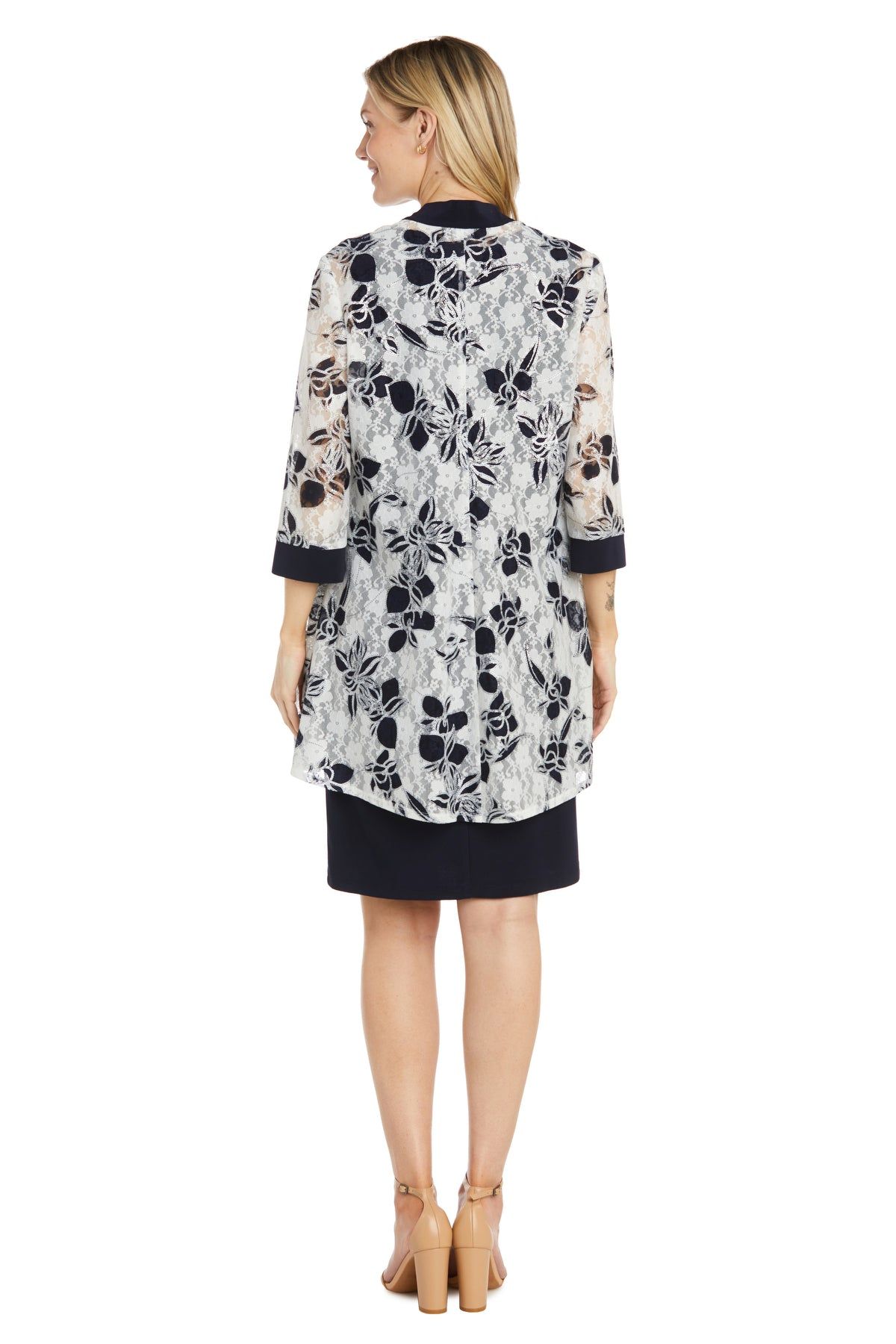 Laced Jacket Dress With Feather Contrast Print sold by R&M Richards product image thumbnail 2