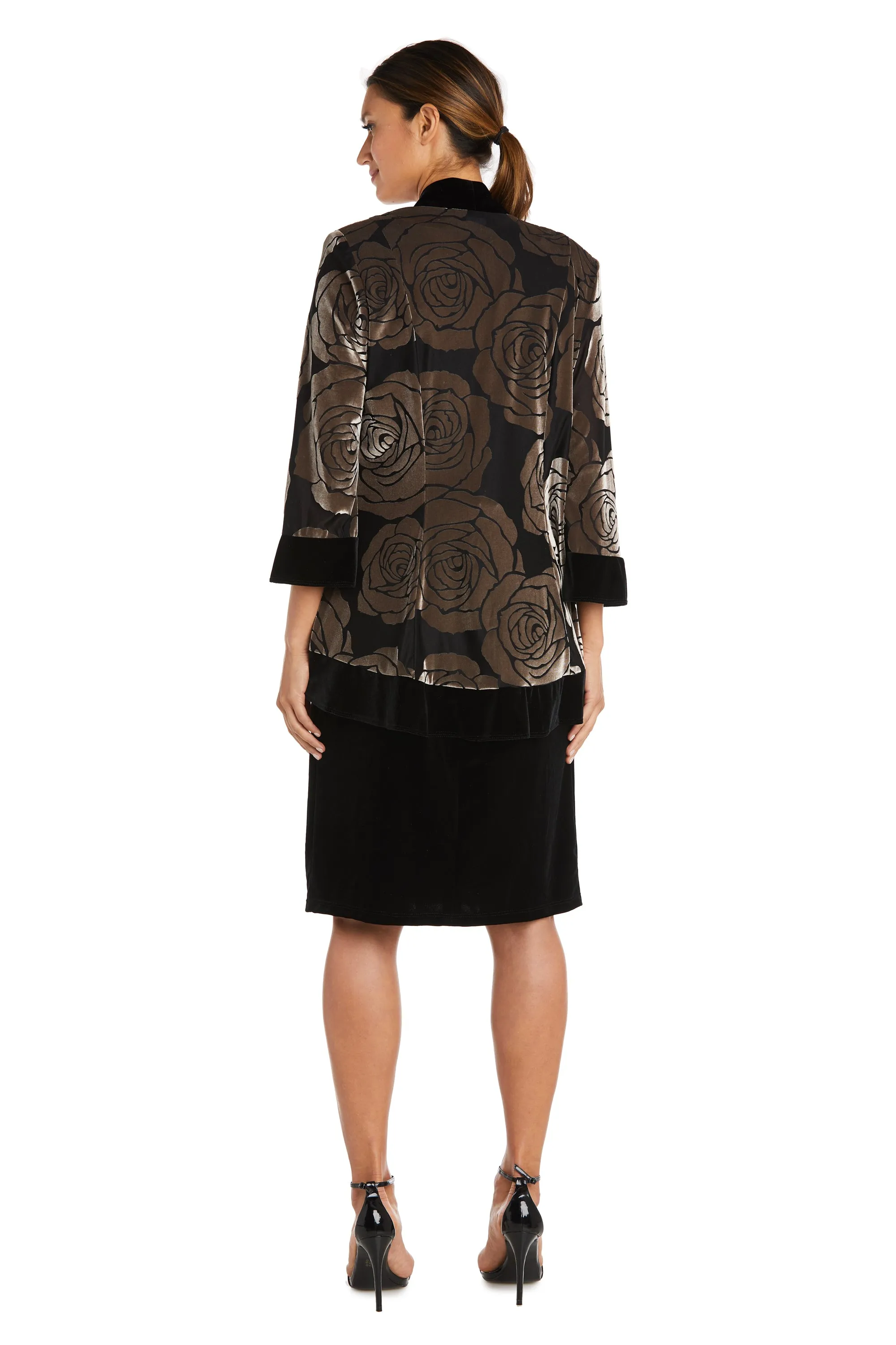 Two Piece Floral Velvet Jacket and Dress Set sold by R&M Richards product image thumbnail 2