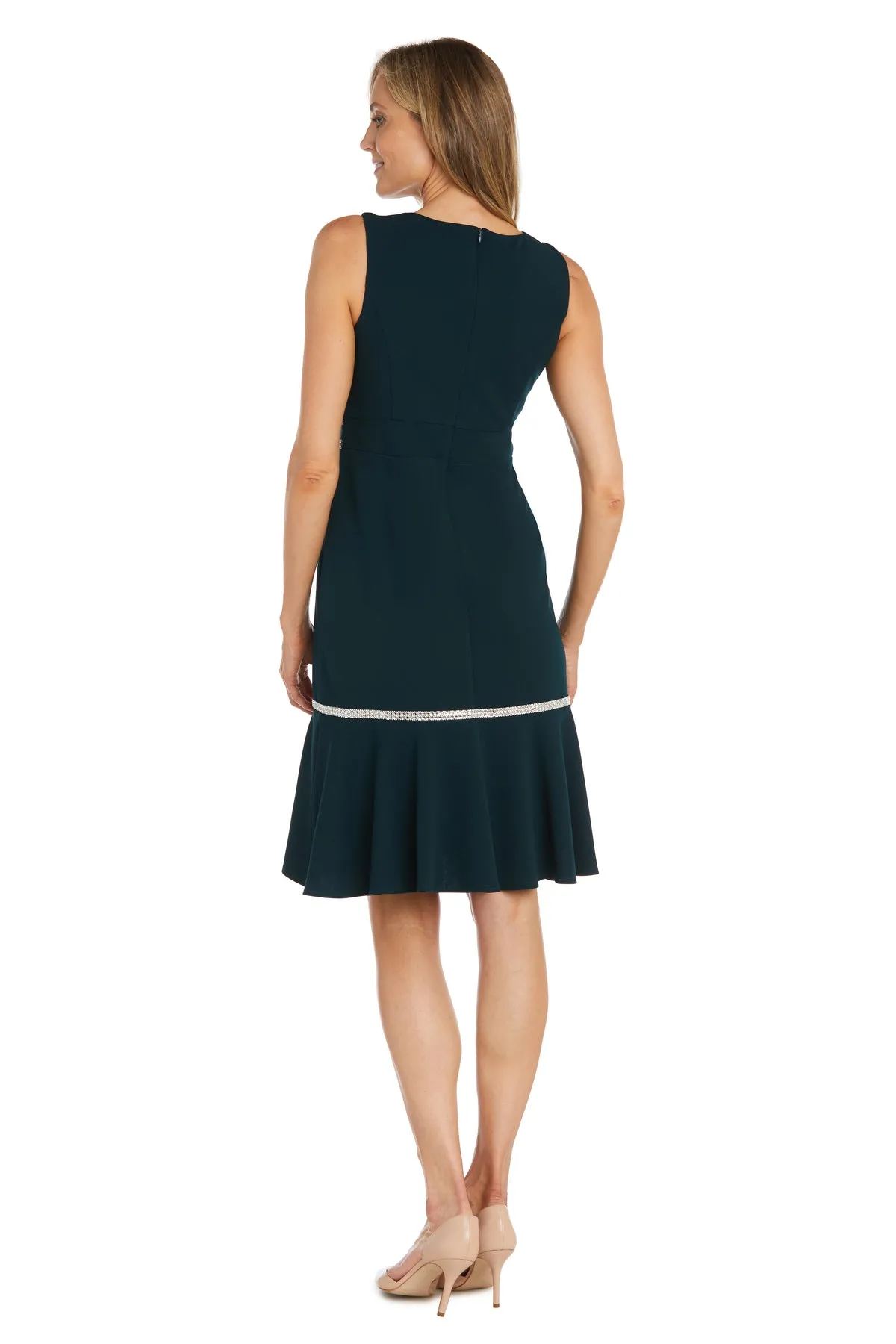 Knee Length Rhinestone Cocktail Dress With Bottom Ruffle sold by R&M Richards product image thumbnail 5