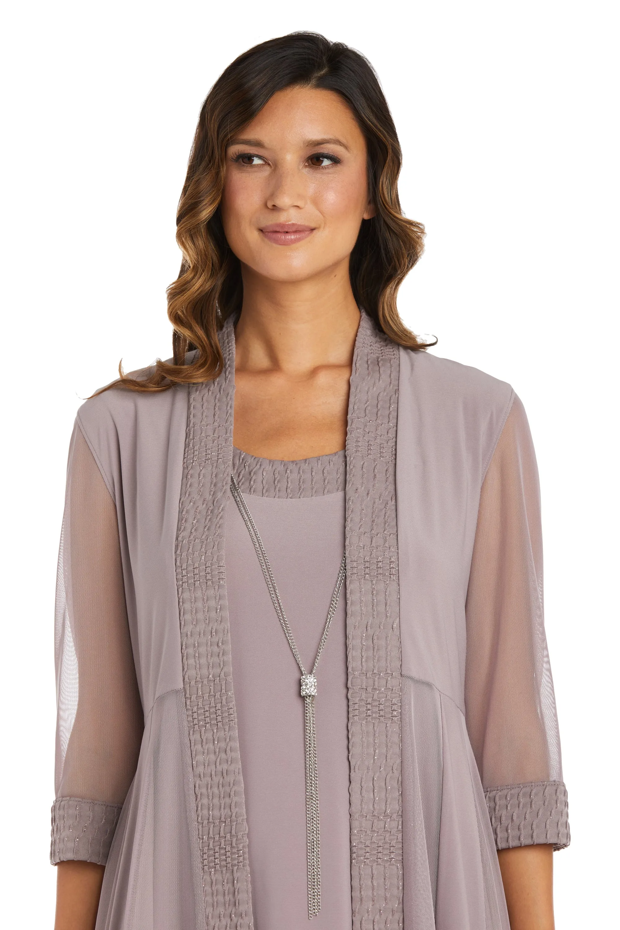 Jacket Dress with Textured Detail and Sheer Inserts - Petite sold by R&M Richards product image thumbnail 5