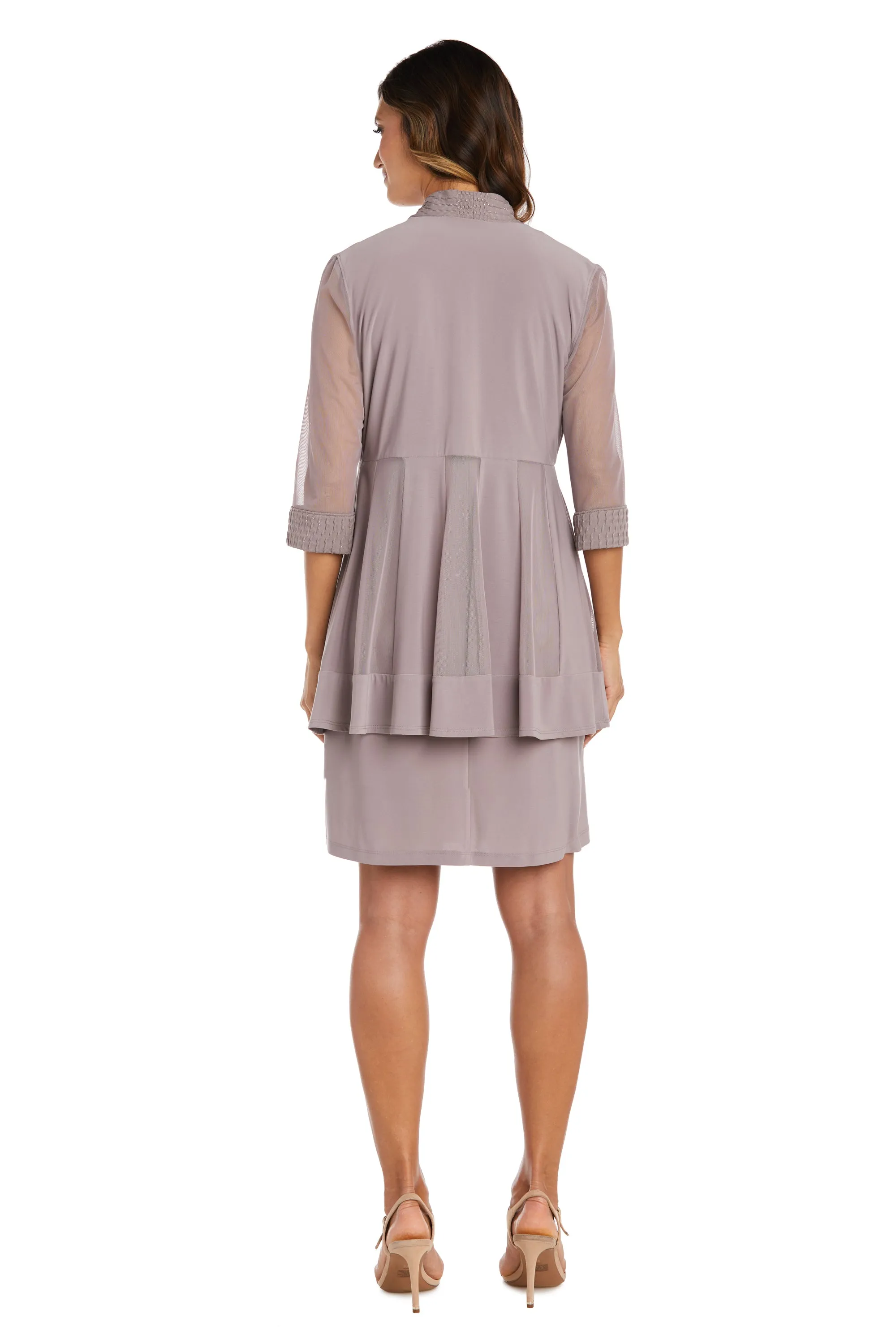 Jacket Dress with Textured Detail and Sheer Inserts - Petite sold by R&M Richards product image thumbnail 2