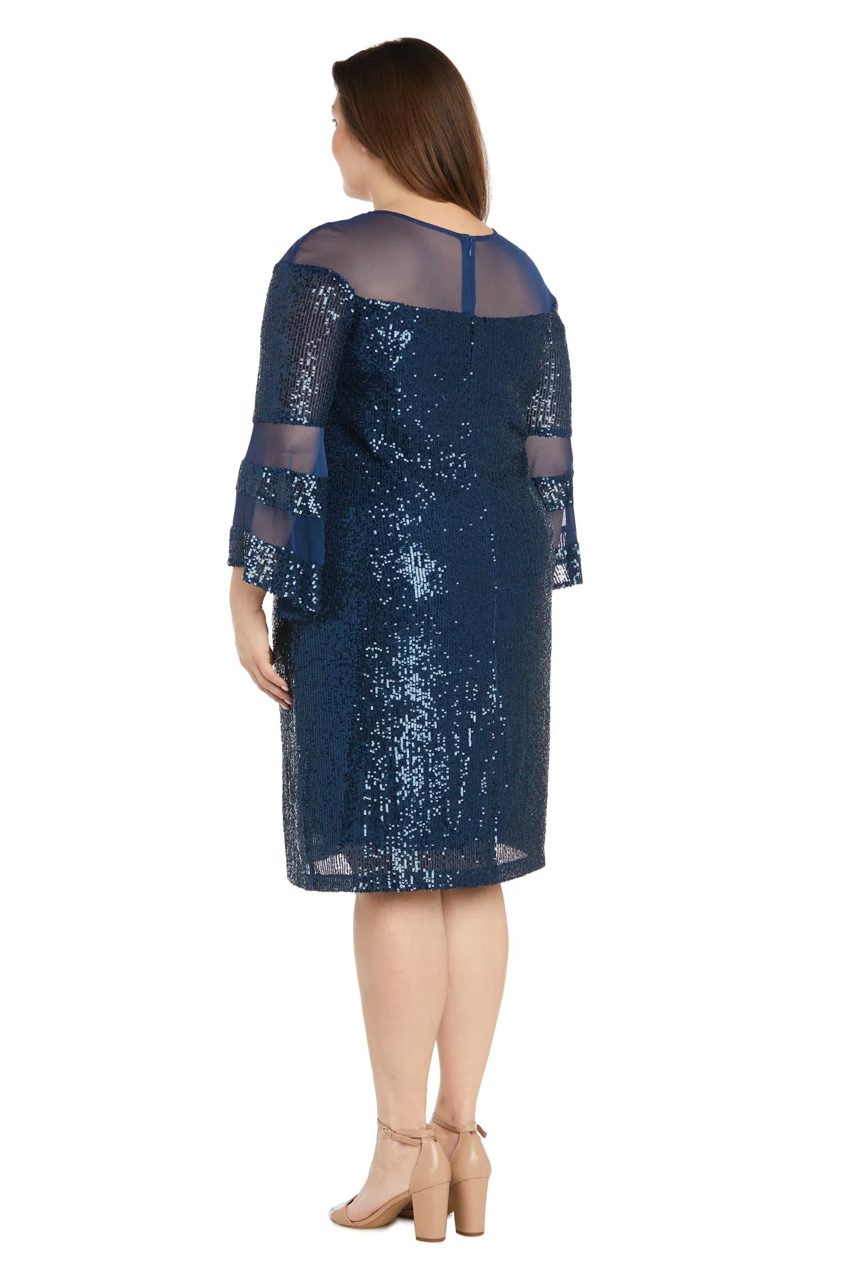 Short Sequin Dress with Bell Sleeves - Plus sold by R&M Richards product image thumbnail 5
