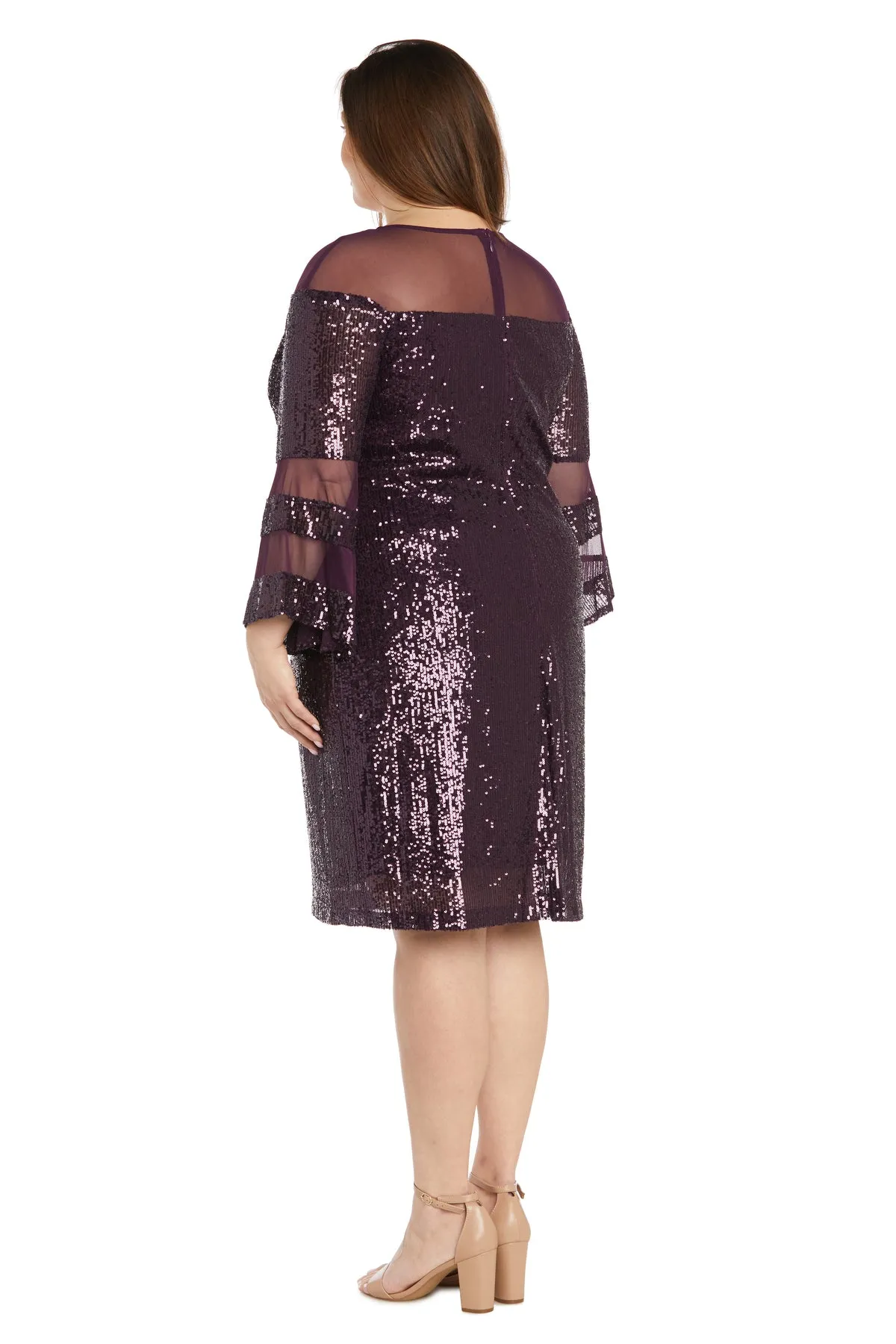 Short Sequin Dress with Bell Sleeves - Plus sold by R&M Richards product image thumbnail 2