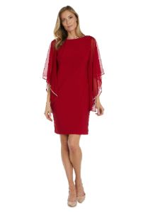 Short Sheath Dress with Chiffon Butterfly Sleeves sold by R&M Richards