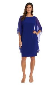 Short Sheath Dress with Chiffon Butterfly Sleeves sold by R&M Richards
