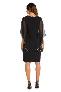 Short Sheath Dress with Chiffon Butterfly Sleeves sold by R&M Richards