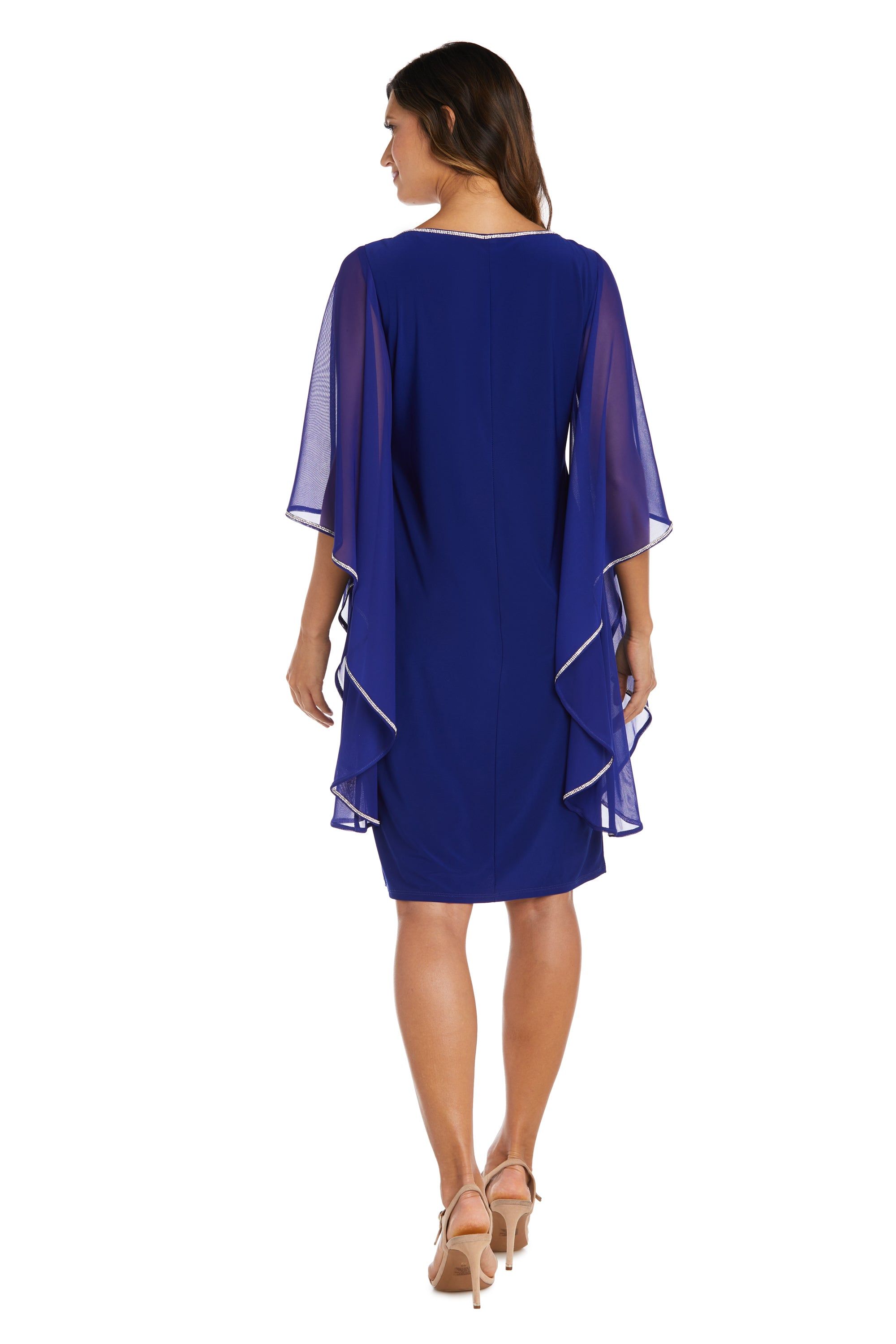 Short Sheath Dress with Chiffon Butterfly Sleeves sold by R&M Richards product image thumbnail 5