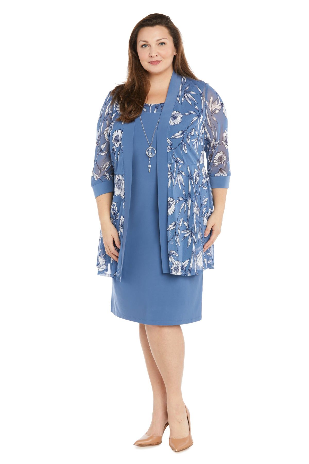 Printed Puff Print Jacket Dress - Plus sold by R&M Richards