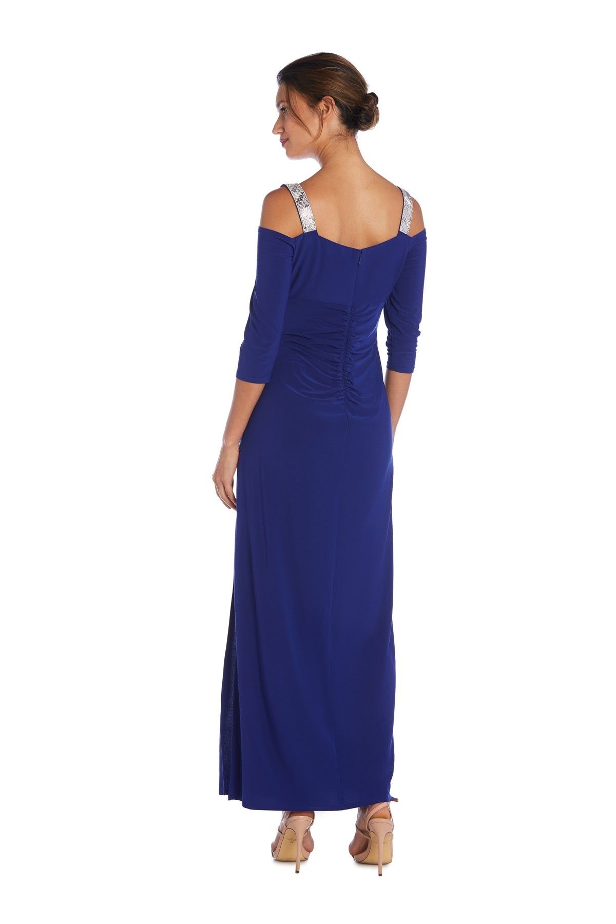 Cold Shoulder Gown with Rhinestone Detail Straps sold by R&M Richards product image thumbnail 8