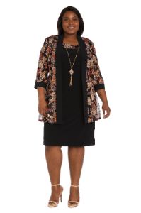 Two-Piece Printed Jacket and Dress Set - Plus sold by R&M Richards