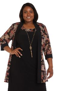 Two-Piece Printed Jacket and Dress Set - Plus sold by R&M Richards
