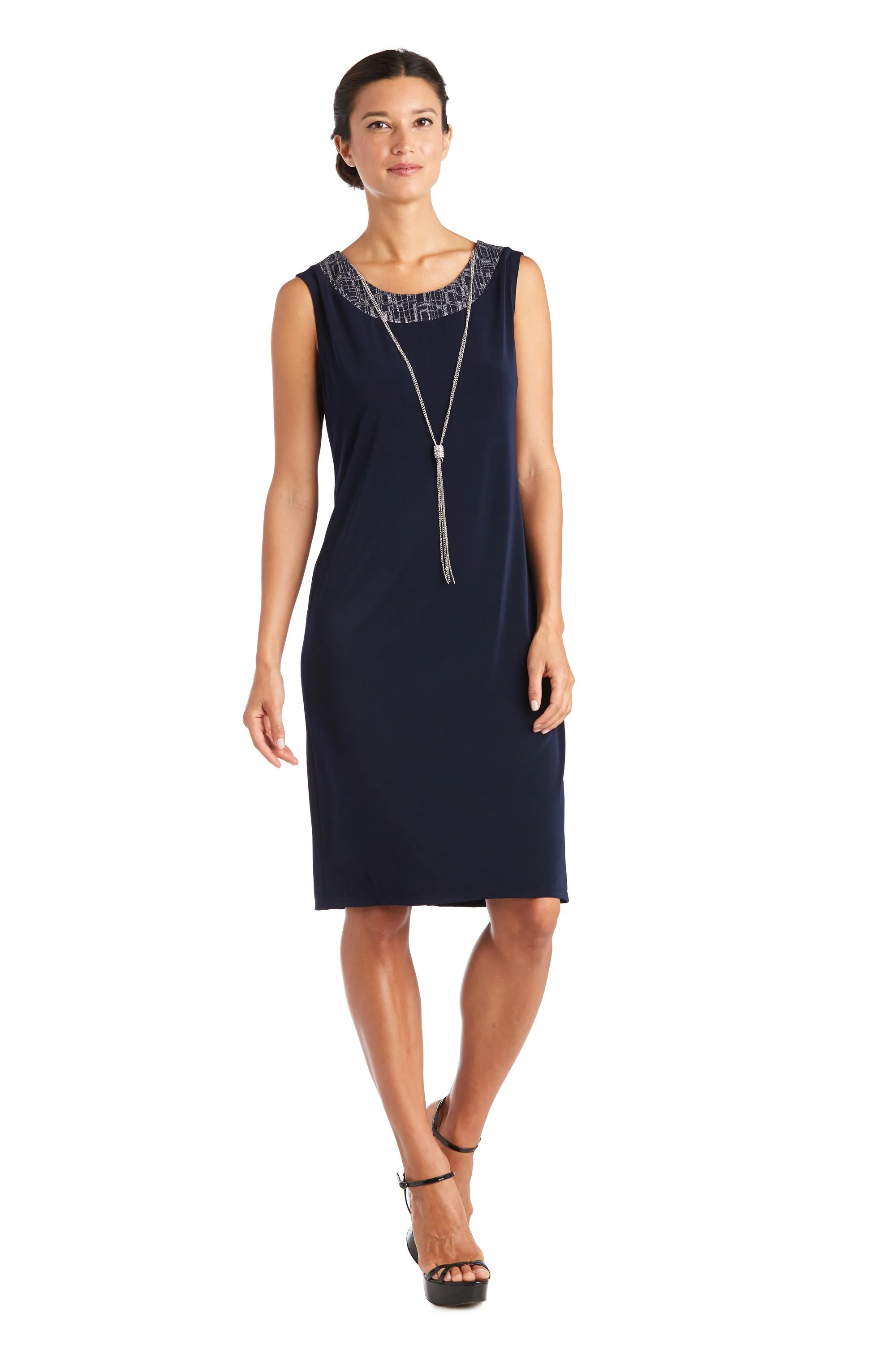 Two Piece Metallic Knit Jacket Dress - Petite sold by R&M Richards product image thumbnail 3