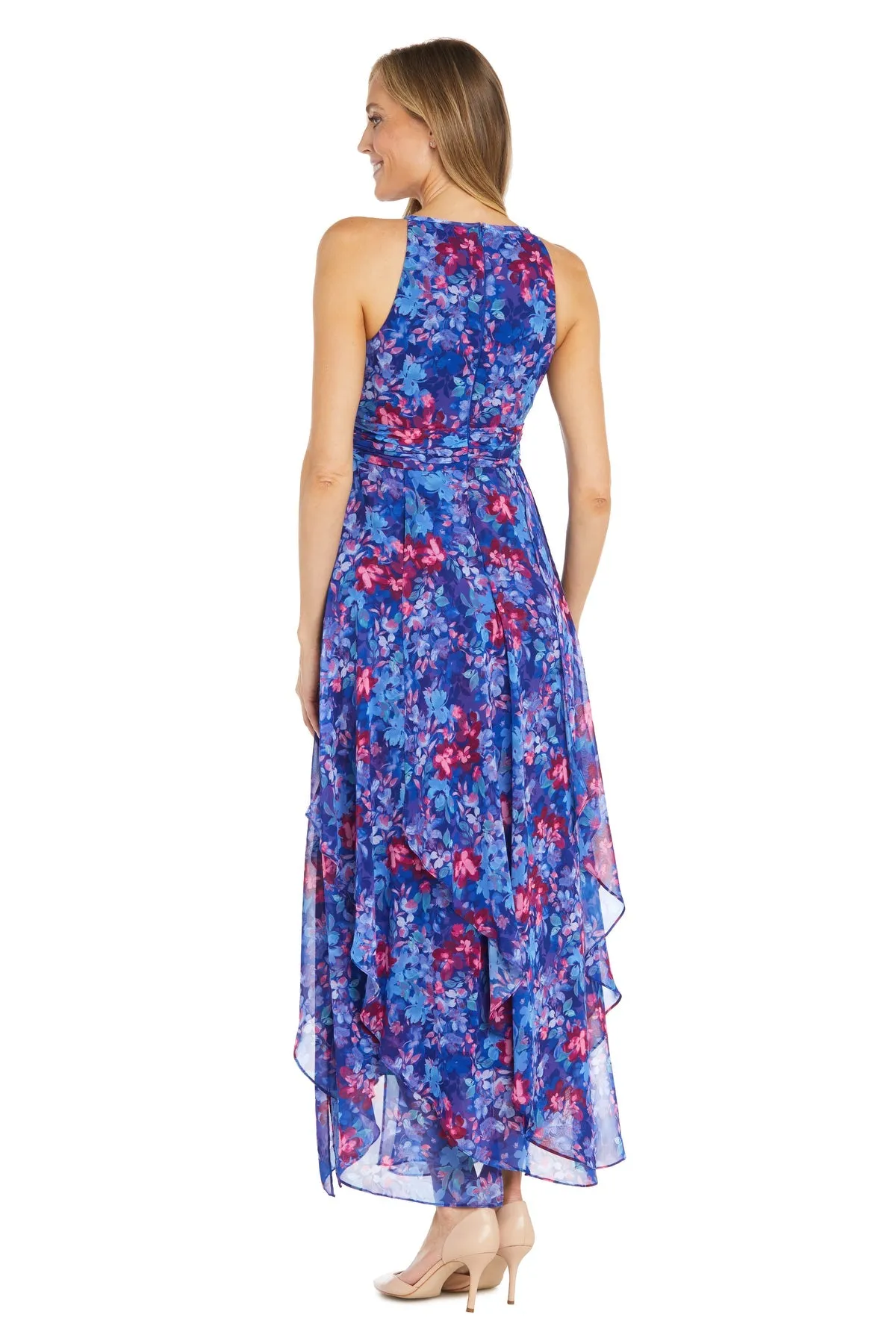 Long Printed Chiffon Dress with halter Neckline - Petite sold by R&M Richards product image thumbnail 2