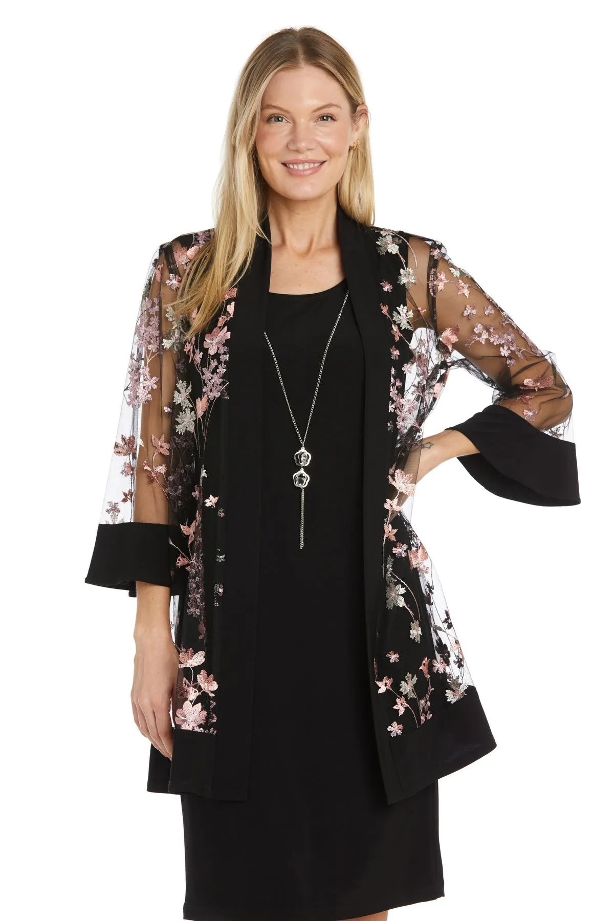 Floral Embroidered Mesh Jacket Dress - Petite sold by R&M Richards product image thumbnail 5