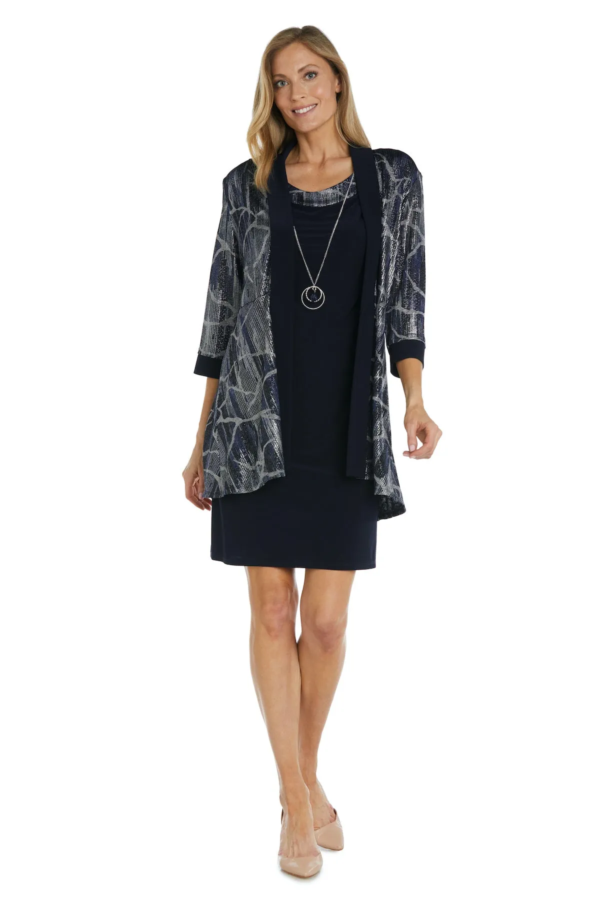 Two-Piece Print Foil and Ity Jacket Dress - Petite sold by R&M Richards