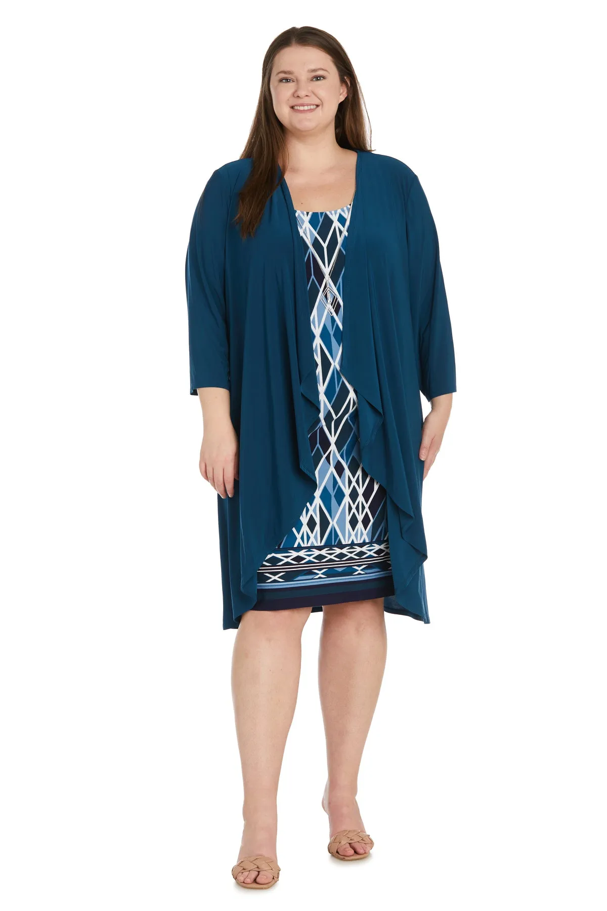 Puff Print Jacket Dress - Plus sold by R&M Richards