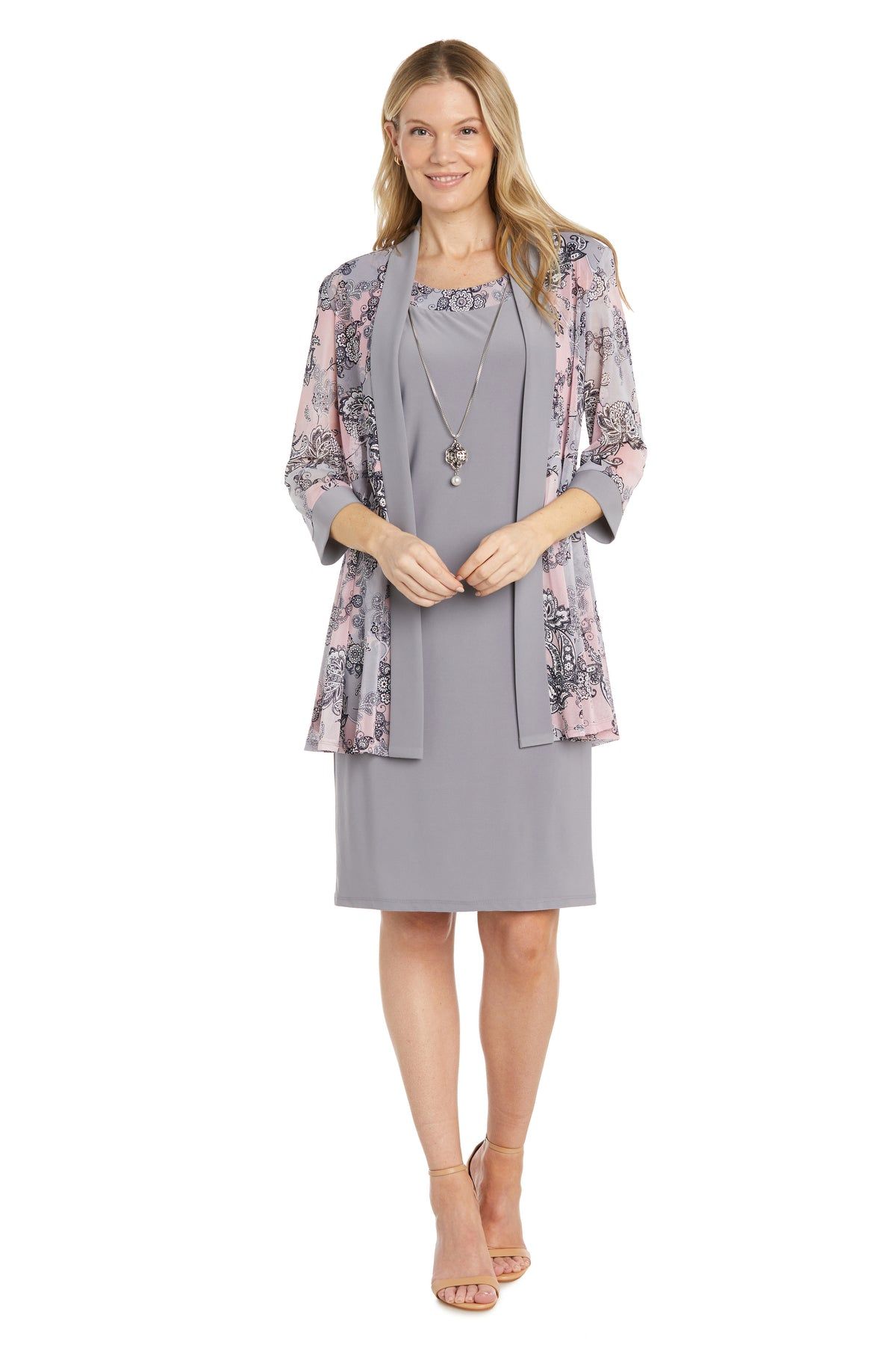 Mesh Printed Jacket Dress - Petite sold by R&M Richards