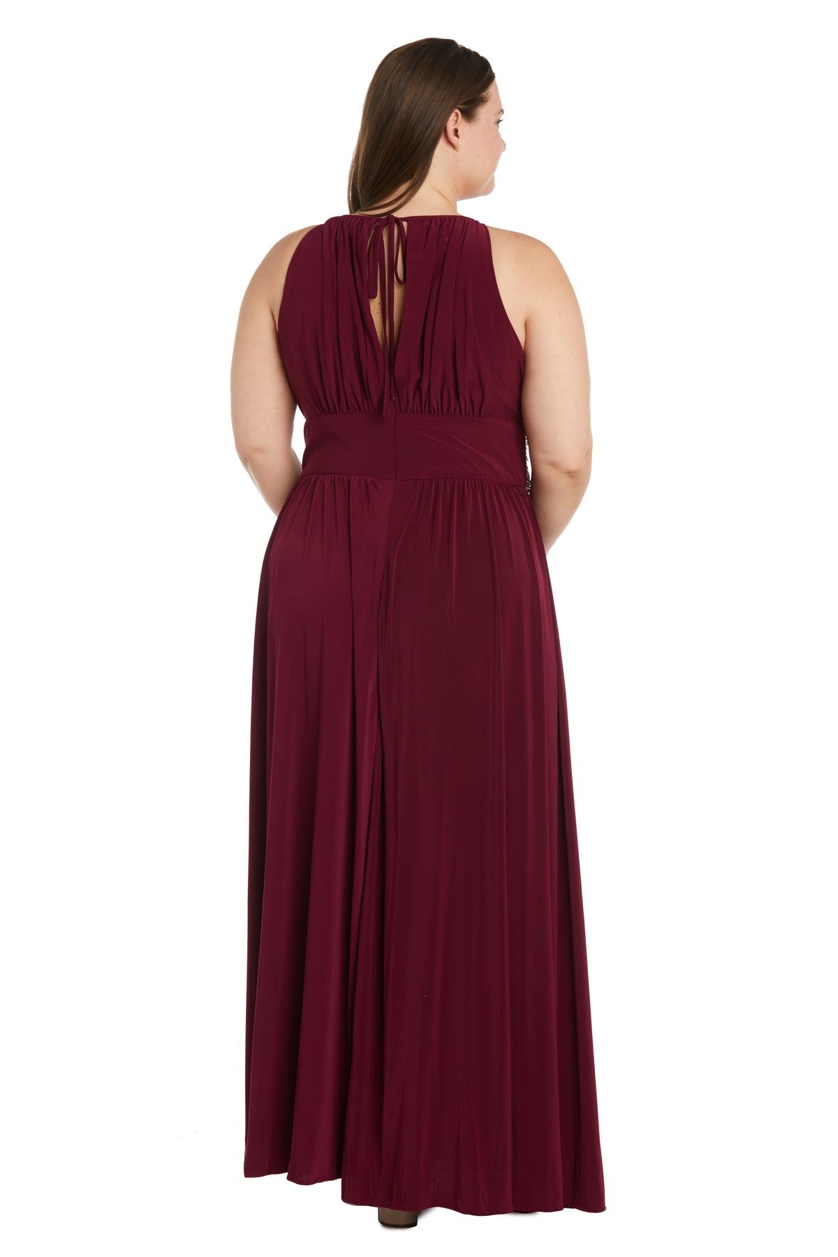 Sleeveless Long Gown With Beaded Waist - Plus sold by R&M Richards product image thumbnail 2