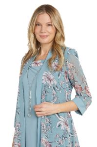 Daytime Floral Printed Jacket Dress With Detachable Necklace - Petite sold by R&M Richards