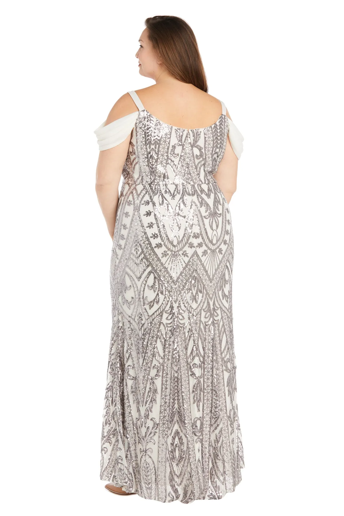 Off The Shoulder Gown with Beautiful Intricate Pattern - Plus sold by R&M Richards product image thumbnail 2
