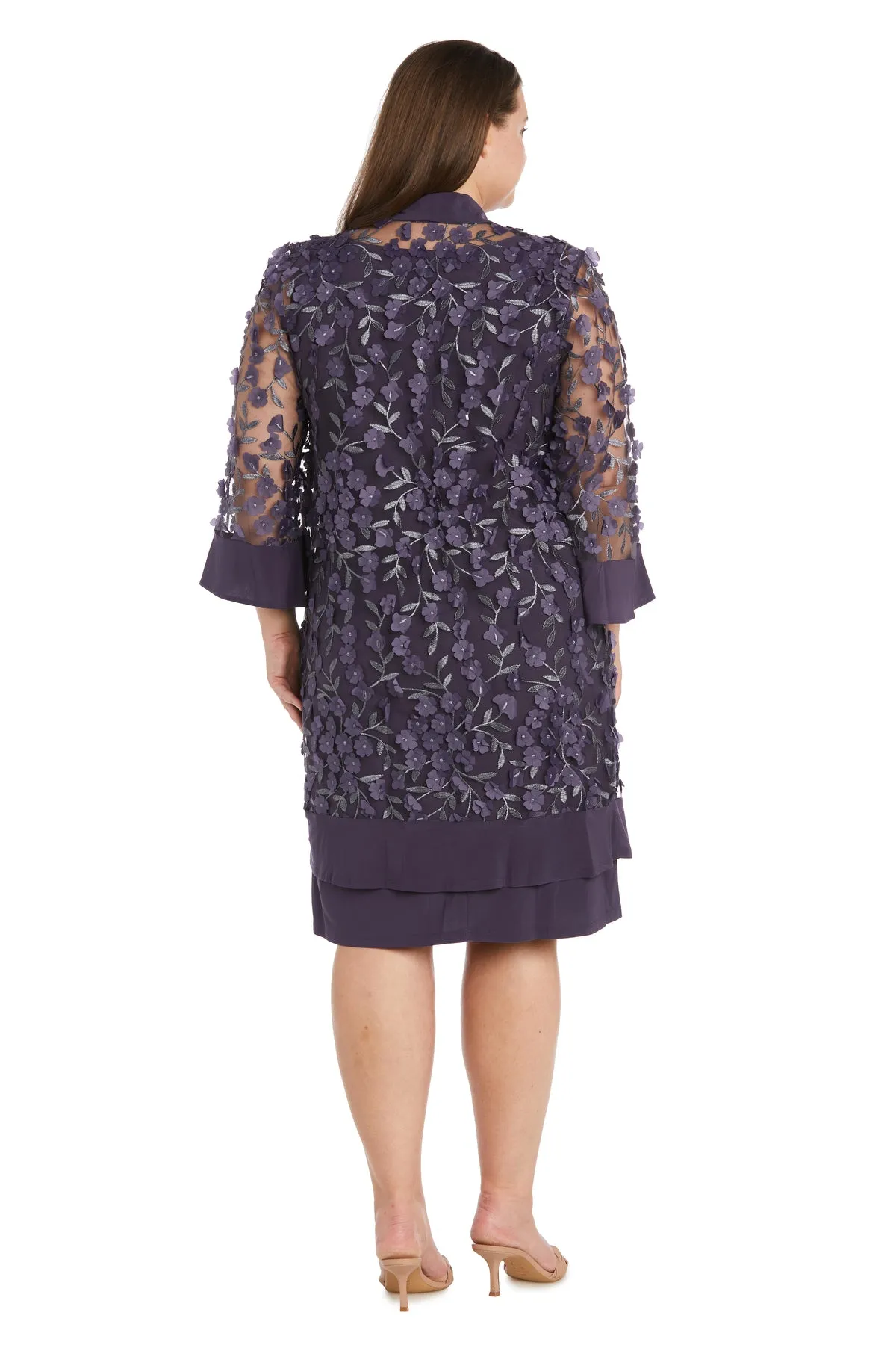 Floral Dress and Jacket Set with Built In Necklace - Plus sold by R&M Richards product image thumbnail 2