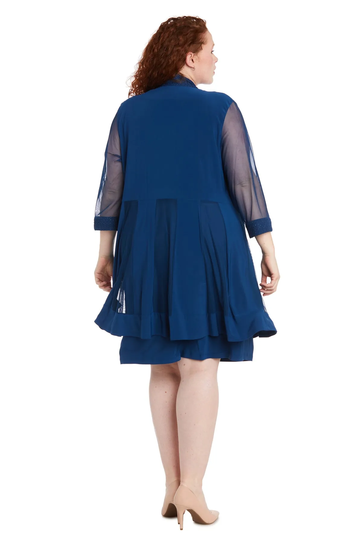 Jacket Dress with Textured Detail and Sheer Inserts - Plus sold by R&M Richards product image thumbnail 2