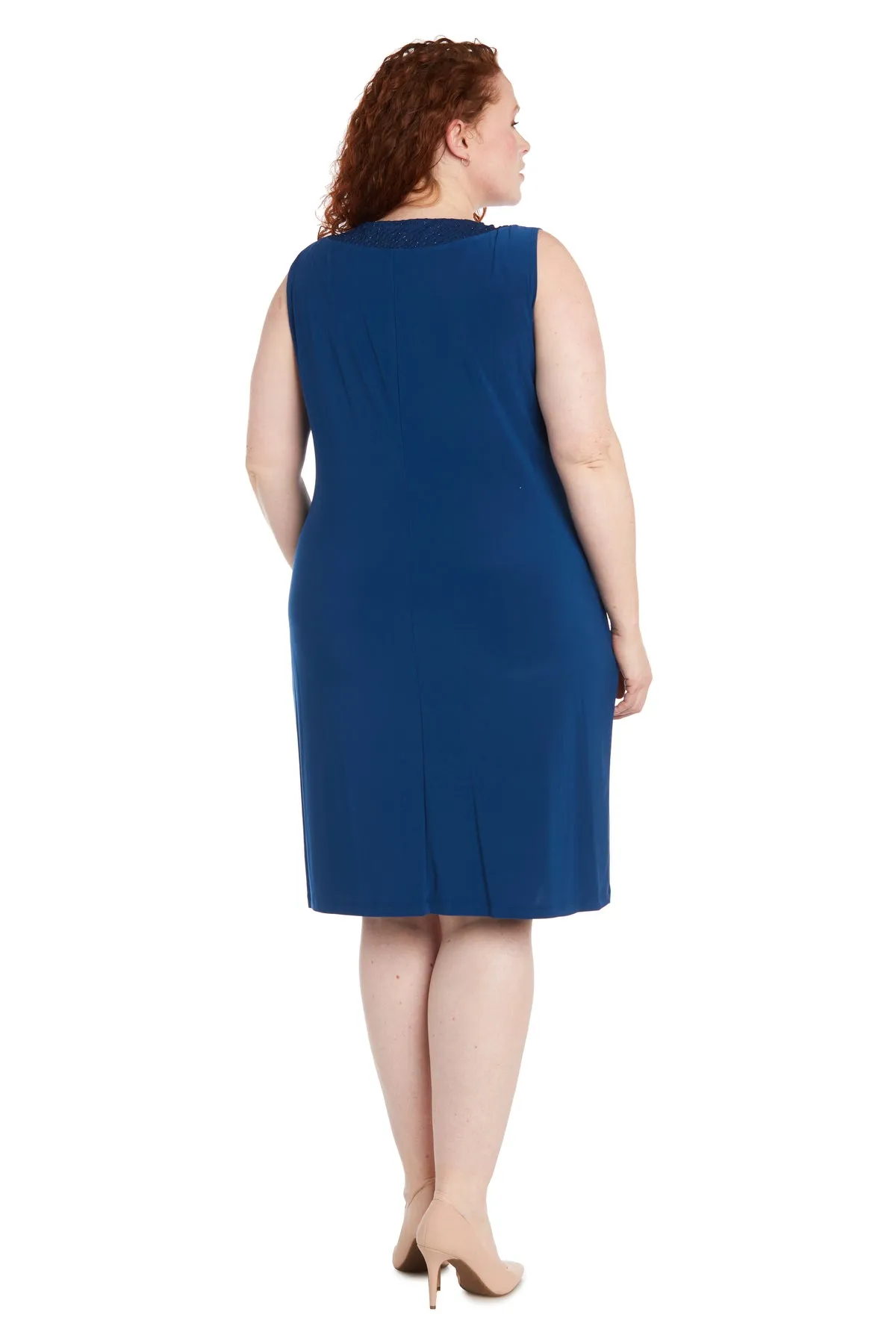 Jacket Dress with Textured Detail and Sheer Inserts - Plus sold by R&M Richards product image thumbnail 4