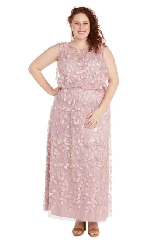 3D Halter Floral Gown- Plus sold by R&M Richards
