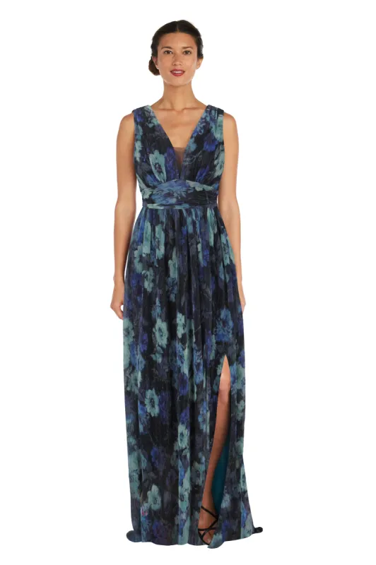 Floral Print Gown with Slit sold by R&M Richards