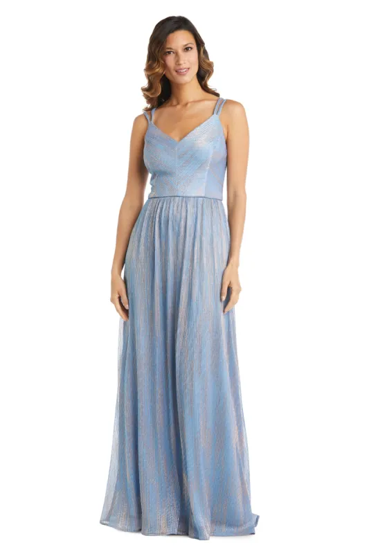 Nightway Long Shimmer Gown with Double Straps - Petite sold by R&M Richards