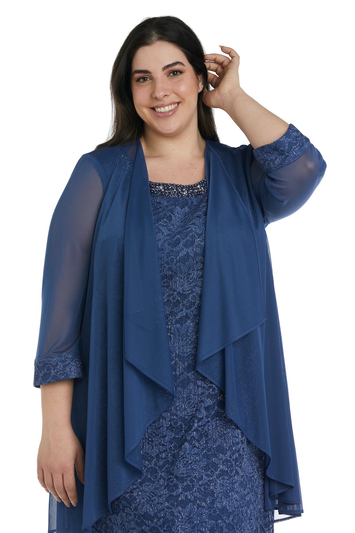 Sparkle Lace Jacket Dress - Plus sold by R&M Richards product image thumbnail 5