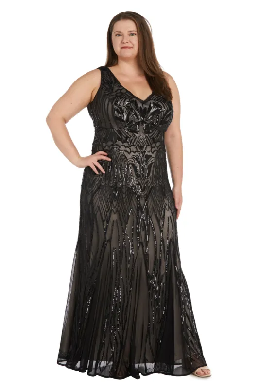 Beaded Godet Evening Gown - Plus sold by R&M Richards