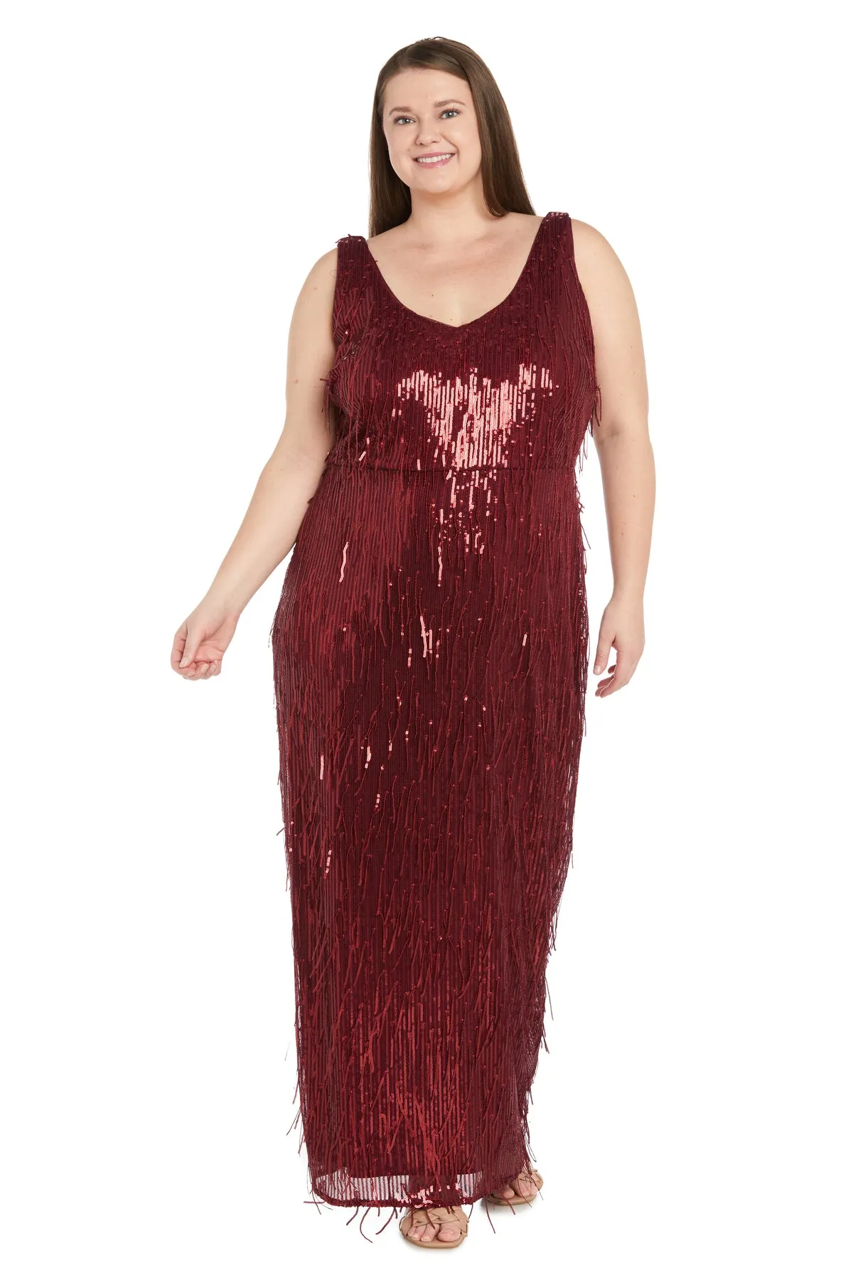 Long Fringe Sequined Dress - Plus sold by R&M Richards