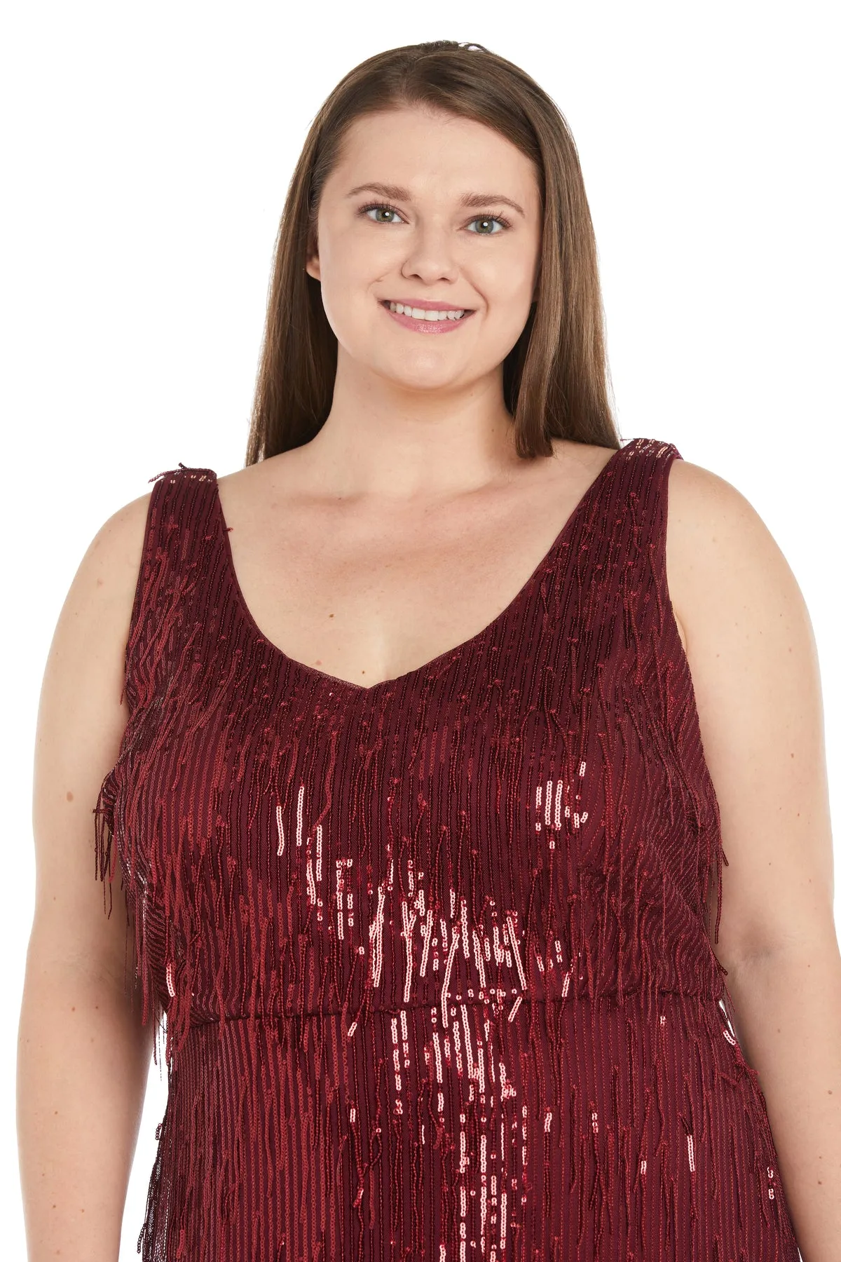 Long Fringe Sequined Dress - Plus sold by R&M Richards product image thumbnail 3