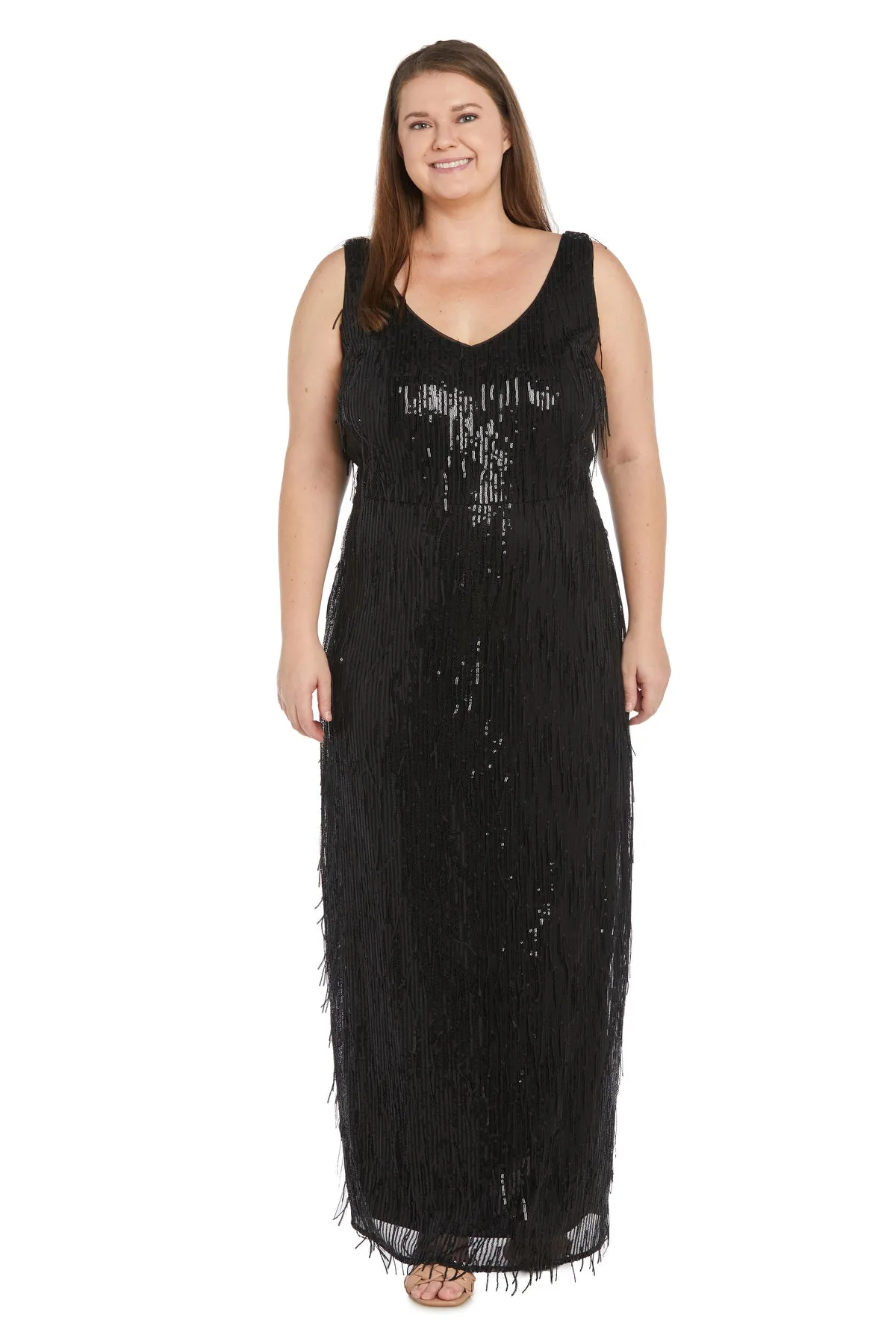 Long Fringe Sequined Dress - Plus sold by R&M Richards product image thumbnail 4