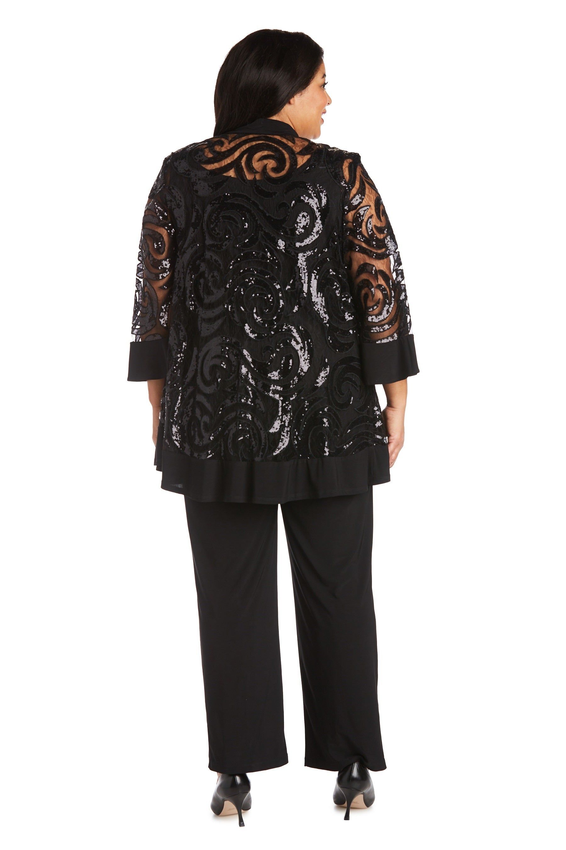 Three Piece Set With Sequin Swing Jacket and Detachable Necklace - Plus sold by R&M Richards product image thumbnail 2