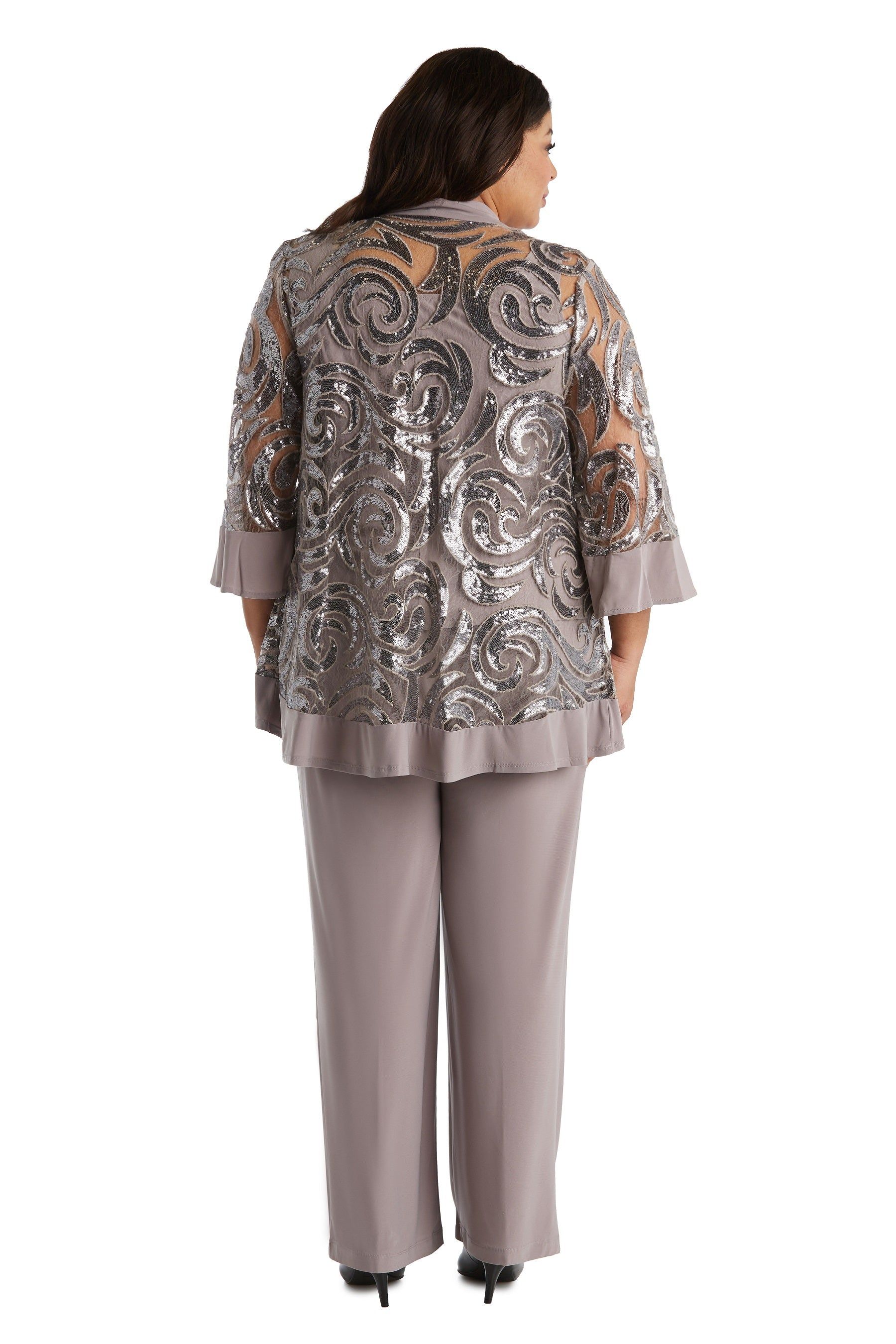 Three Piece Set With Sequin Swing Jacket and Detachable Necklace - Plus sold by R&M Richards product image thumbnail 5