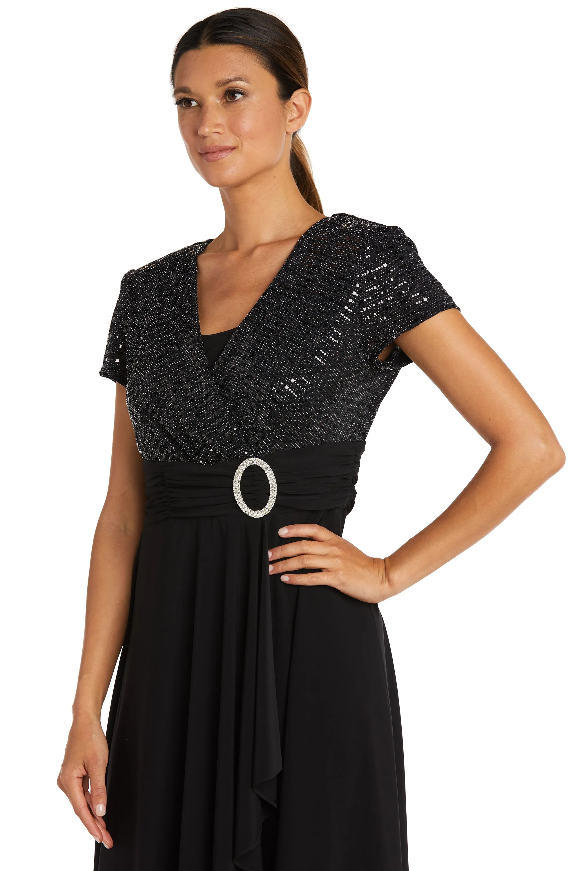 Cascade Wrap Dress with Rhinestone Buckle sold by R&M Richards product image thumbnail 3