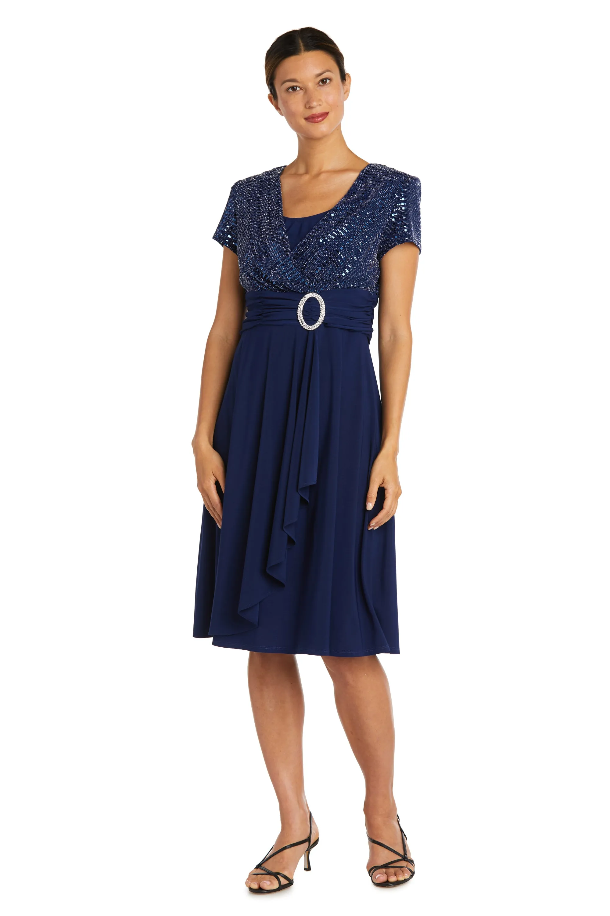 Cascade Wrap Dress with Rhinestone Buckle sold by R&M Richards product image thumbnail 4