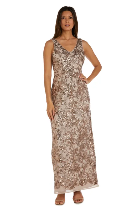 Sequined Column Evening Gown - Petite sold by R&M Richards