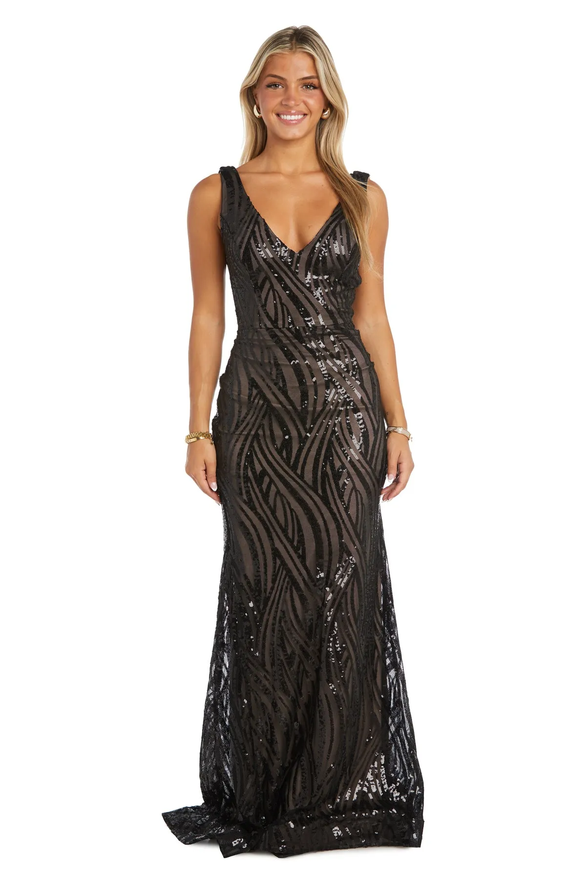 Sadie Swirl Sequin Gown sold by R&M Richards