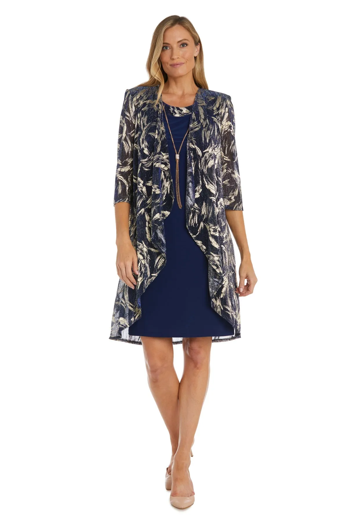 Metallic Patterned Jacket Dress - Petite sold by R&M Richards