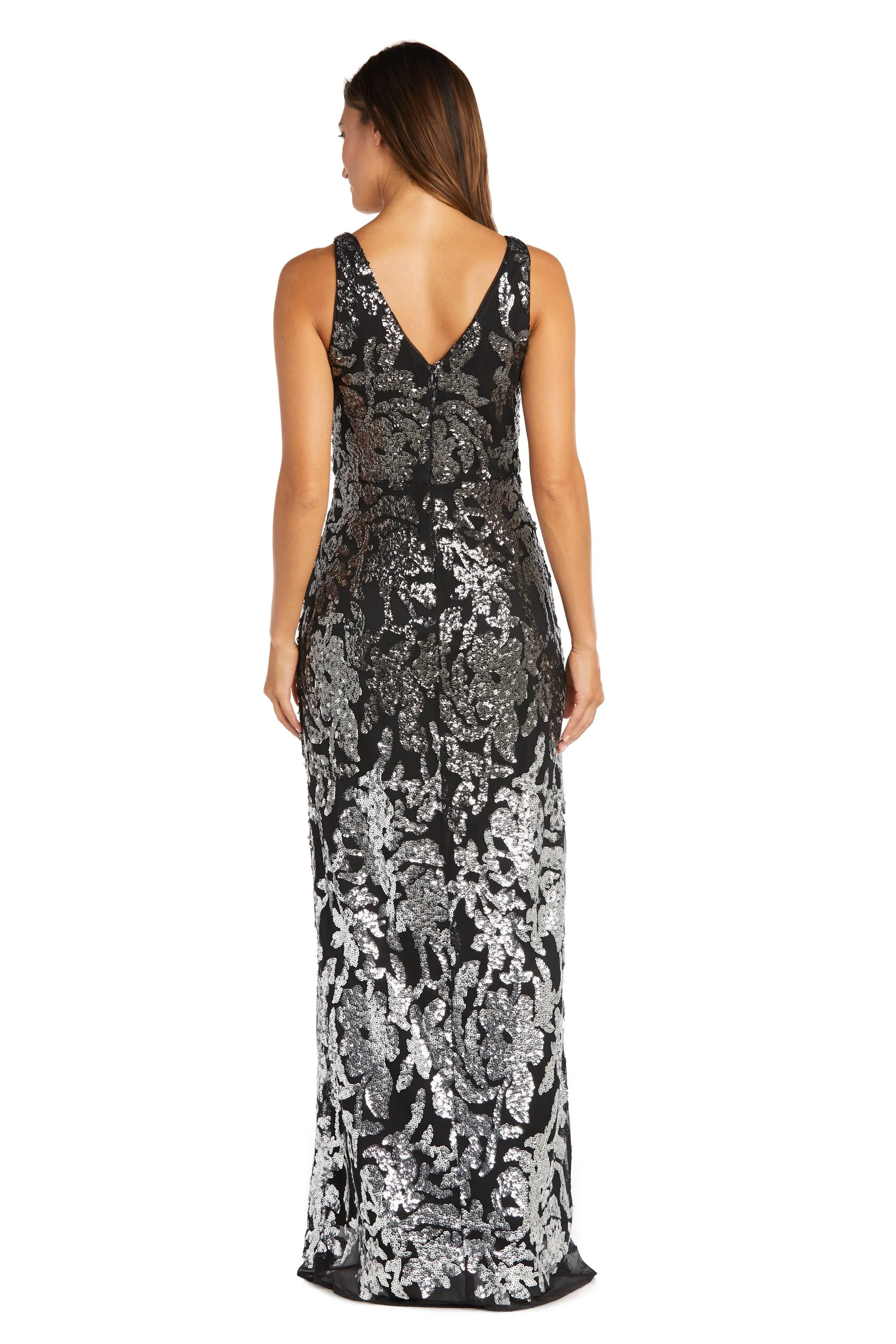 Front and Back Ombre Embellished Sequin Column Dress - Petite sold by R&M Richards product image thumbnail 2