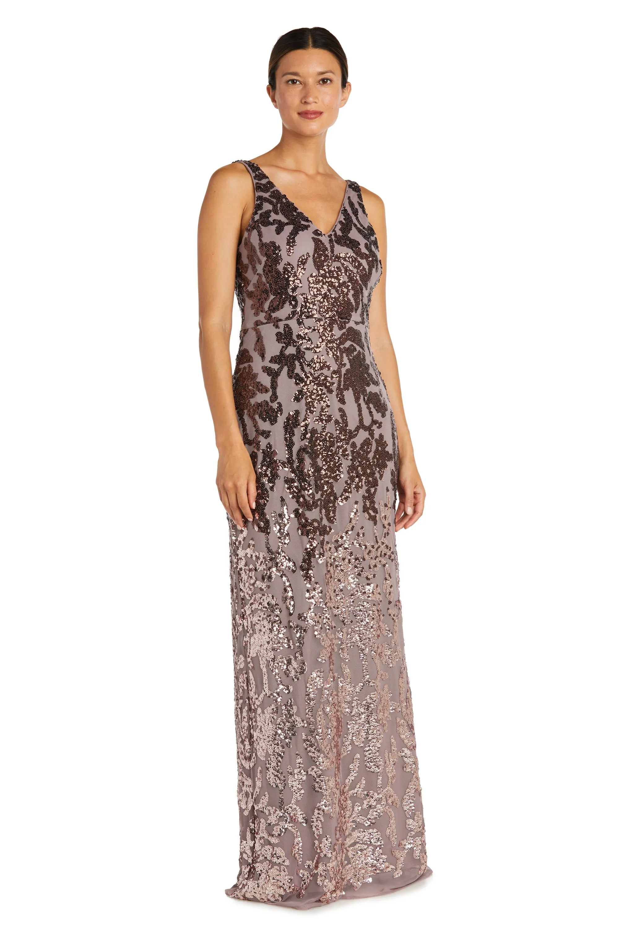 Front and Back Ombre Embellished Sequin Column Dress - Petite sold by R&M Richards product image thumbnail 4