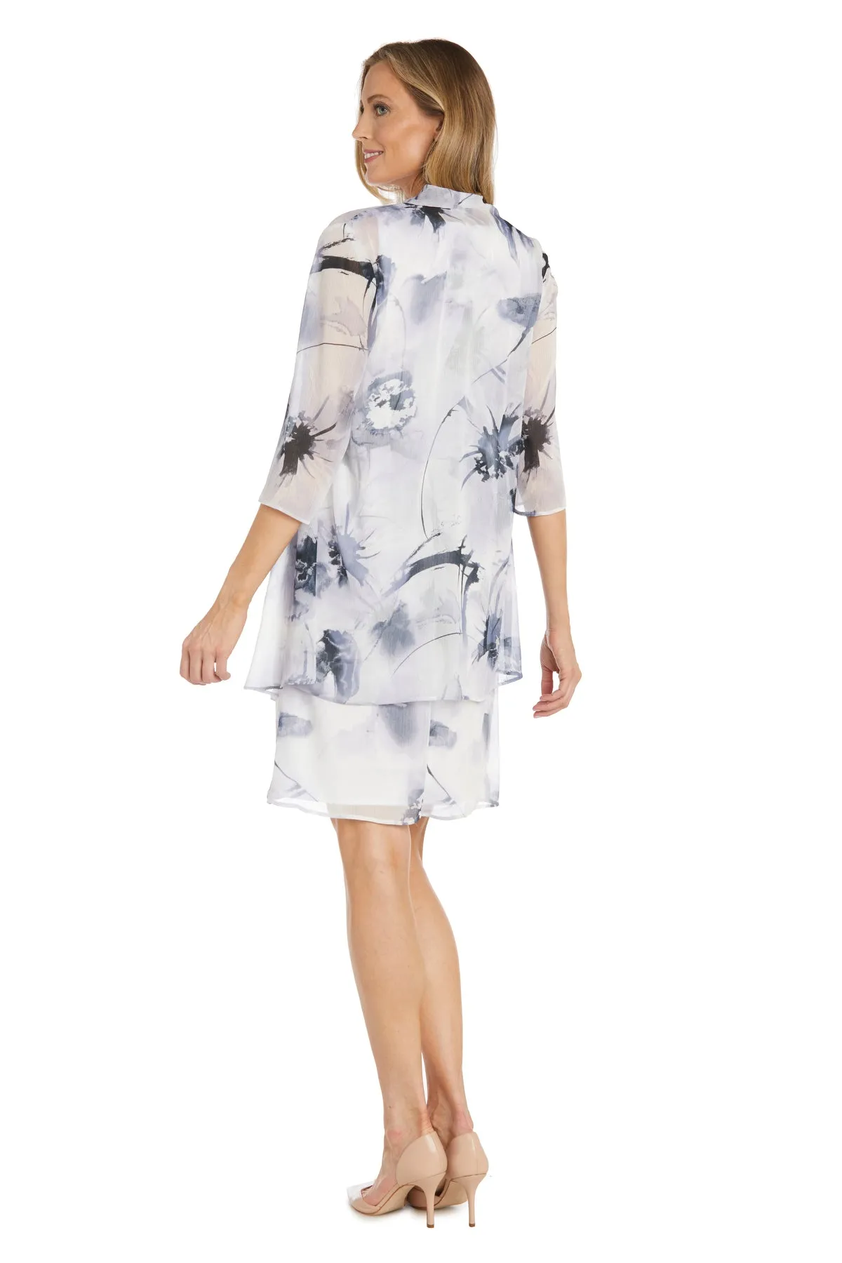 Black and White Floral Printed Jacket Dress sold by R&M Richards product image thumbnail 2